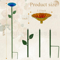 Decorative Iron Bird Feeder & Bath for Garden, Yard, and Patio - Outdoor Stake Design with Floral Accents