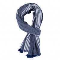 Men's Striped Lightweight Scarf for Spring/Summer - Casual Color Block Design