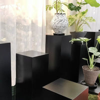 Wooden Lacquer Black Display Pedestal for Jewelry and Model Showcase