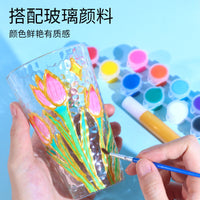 DIY Stained Glass Painting Kit for Kids - Hammered Texture Glass Cup Art Craft