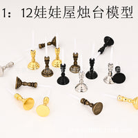 Miniature Dollhouse Candlestick Model Decoration for DIY Home Scenes