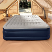 Inflatable Air Mattress with Built-in Electric Pump, Portable Elevated Air Bed for Home & Outdoor Use