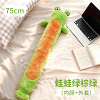 Long Hot Water Bottle with Plush Cover for Bed Warming and Pain Relief