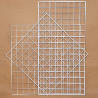Grid Mesh Iron Net White Supermarket Photo Wall Iron Wire Grid Wall Hanging Board Storage Rack Kindergarten Display Shelf