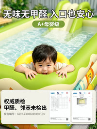 Inflatable Swimming Pool for Kids and Family, Large Outdoor/Indoor Home Pool with Slide