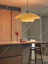 Chinese Style Wood Pendant Light for Dining Room and Teahouse
