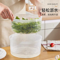 Manual Salad Spinner and Vegetable Dryer with Large Capacity Washing Bowl