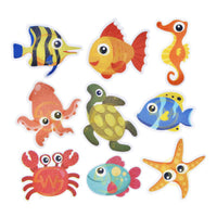 Ocean Animal Cartoon Non-Slip Bathtub Stickers for Kids, PEVA Anti-Slip Decals for Bathroom Floors