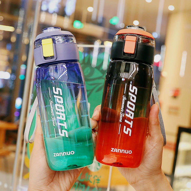 Gradient Portable Sports Water Bottle with Handle for Students