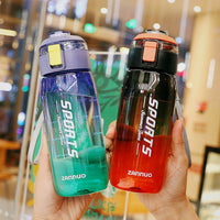 Gradient Portable Sports Water Bottle with Handle for Students