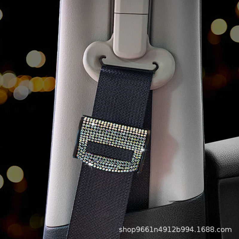 Rhinestone Car Seat Belt Clip Adjuster for Kids and Adults, 2-Pack
