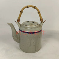 Vintage Folk Art Teapot and Ceramic Bowl Set - 1960s Retro Decorative Ornaments