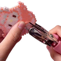 Manual Mini Perler Bead Puncher 1.5mm DIY Handheld Round Hole Card Punch Embosser for Students