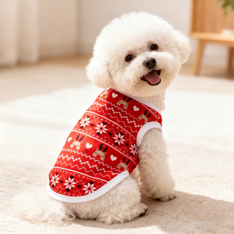 Pet Christmas Snowflake Vest for Dogs and Cats, Festive Holiday Apparel
