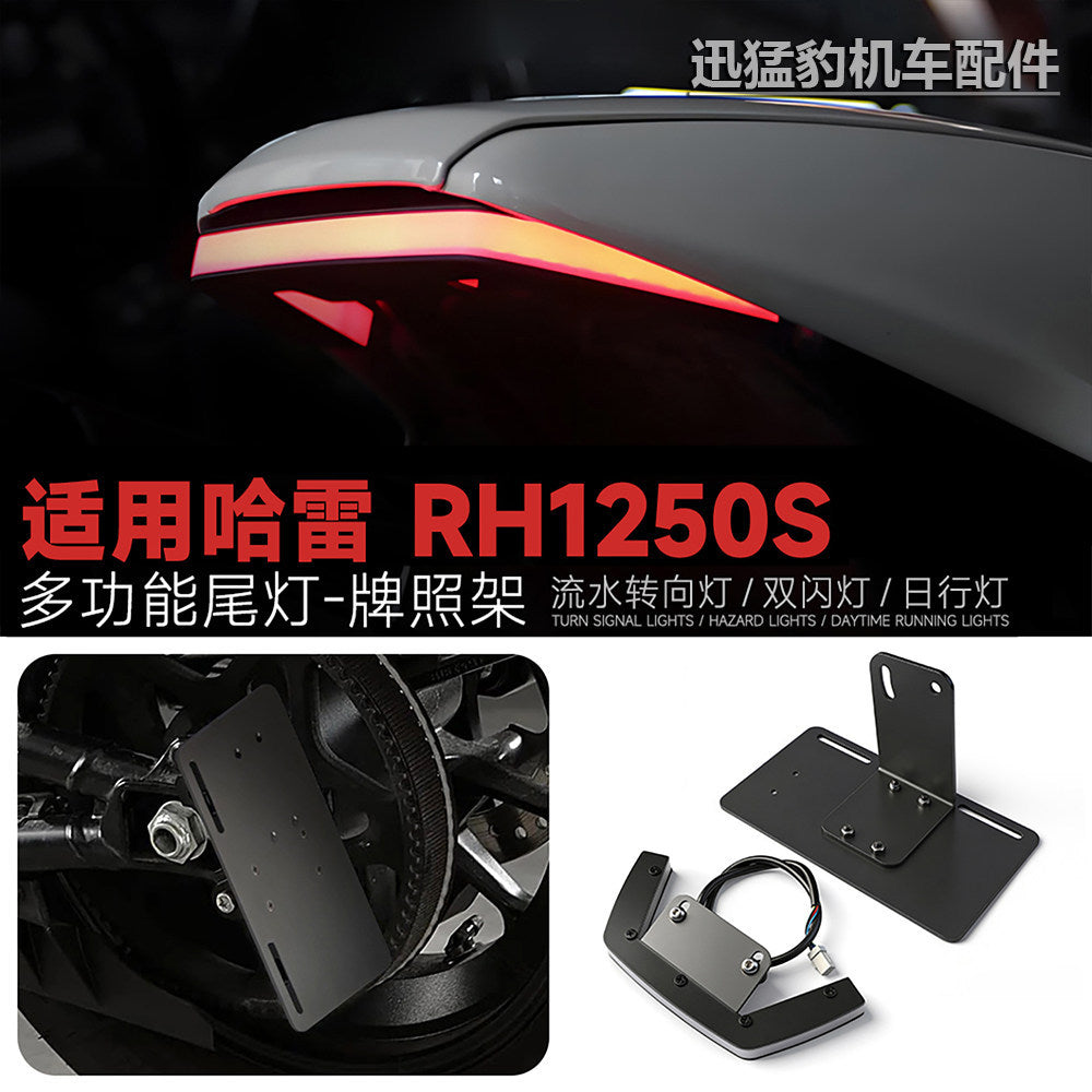 Motorcycle Fender Eliminator Tail Light Turn Signal Side Mount License Plate Bracket for Harley SS RH1250S