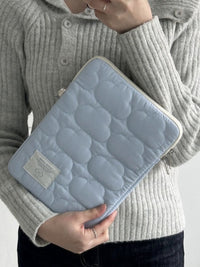 Korean Cloud iPad Padded Laptop Sleeve with Quilted Design for Tablets and Notebooks