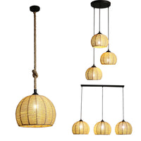 Industrial Hemp Rope Sphere Chandelier for Dining Room Bedroom Bar