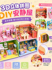 3D DIY Paper House Puzzle Model for Kids, Educational Craft Toy for Ages 3-6