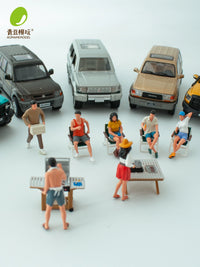 1:64 Scale Miniature BBQ Scene Figures for Dioramas and Photography Props