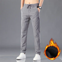 Men's Summer Ice Silk Breathable Casual Work Pants Loose Fit Quick Dry Trousers