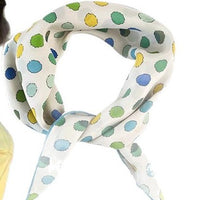 Hand-Painted Polka Dot Mulberry Silk Scarf for Hair and Neck Decoration
