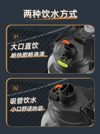 Large Capacity 1.5L-3L Water Bottle for Men, Outdoor Portable High-Temperature Resistant Tea Cup