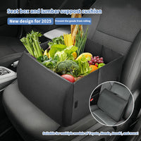 Car Backrest Storage Box Foldable High Rebound Lumbar Pillow Organizer