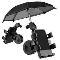 Motorcycle Bicycle Phone Mount with Mini Umbrella, Shockproof Waterproof Electric Scooter Navigation Holder