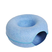 Felt Cat Tunnel Bed Donut Cave Washable Semi-Enclosed Large Capacity Pet Nest