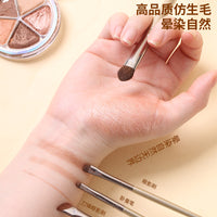 10-Piece Professional Wood Handle Makeup Brush Set for Eyeshadow, Blush, and Powder