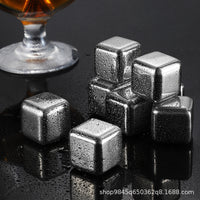 304 Stainless Steel Reusable Ice Cubes with Storage Box and Tongs for Whiskey and Drinks