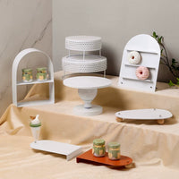 White Acrylic Dessert Display Stand for Weddings and Birthdays, Cake Plate and Pastry Tray