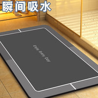 Diatomaceous Earth Bath Mat Super Absorbent Non-Slip Quick Dry Floor Mat for Bathroom Entryway