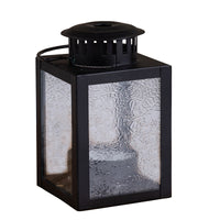 Vintage Ripple Glass Lantern Candle Holder with Handle, Creative Aromatherapy Iron Art Candlestick for Home Decor