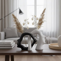 Modern Abstract Ceramic Human Sculpture Ornament for Living Room Study Decor