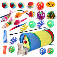 Interactive Cat Toy Tunnel Set with Wand and Plush Mouse