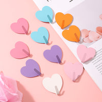 Heart-Shaped Self-Adhesive Hooks for Home and Kitchen, No-Drill Strong Wall Hangers