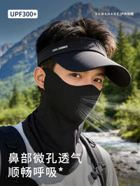 Men's Cycling Full Face Mask UV Protection Ice Silk Sun Hat Set for Summer
