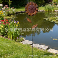 Rustic Sunflower Garden Stake Metal Art Decoration