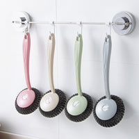 Long Handle Stainless Steel Scrubber Brush for Kitchen Dish Pot Cleaning
