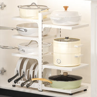 Premium Kitchen Pot and Pan Organizer Rack Under Sink Storage Shelf Cabinet Cookware Holder