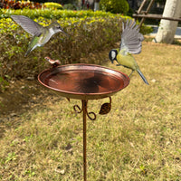 Vintage Iron Art Bird Feeder Bath for Outdoor Garden