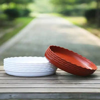 Thickened Round Resin Plant Pot Saucer with Raised Base, Indoor Outdoor Flower Pot Drip Tray