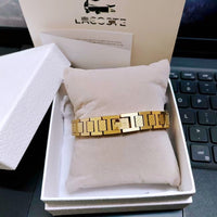 Men's Titanium Steel Crocodile Bracelet Adjustable Stainless Steel Wristband with Gift Box