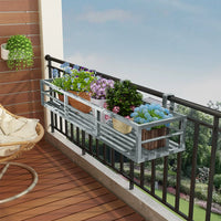 Stainless Steel Railing Planter Box for Outdoor Windowsills and Balconies