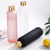 Fashionable 1000ml Simple Space Cup PC Single Color with Time Scale Portable Water Bottle
