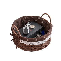 Woven Storage Basket Desktop Organizer Sundries Snack Storage Bin Toy Cosmetic Storage Box Fabric Key Holder
