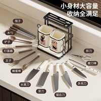 Countertop Kitchen Utensil Holder with Knife Rack and Drainer