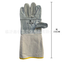 Welding Gloves Cowhide Split Leather Heat Resistant with Canvas Cuff