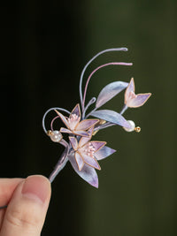 Wisteria Filigree Velvet Flower Brooch for Hanfu and Cheongsam, New Chinese Style Hair Accessory